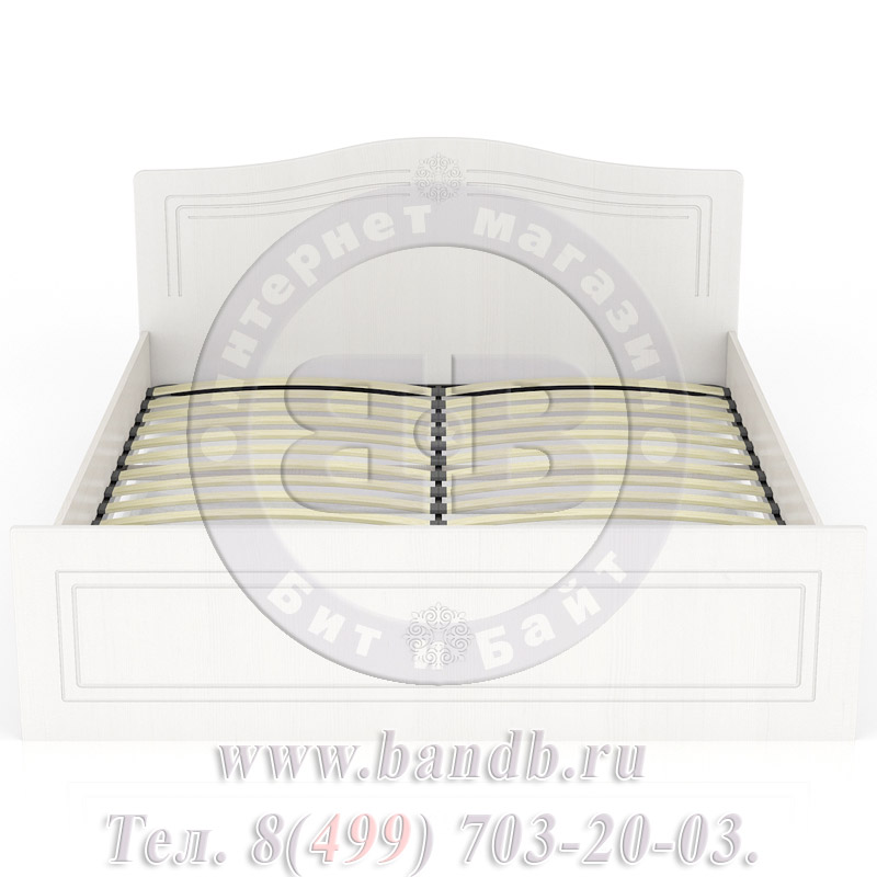 Двуспальная кровать Онега КР-1600 цвет белый спальное место 1600х2000 мм. Картинка № 4