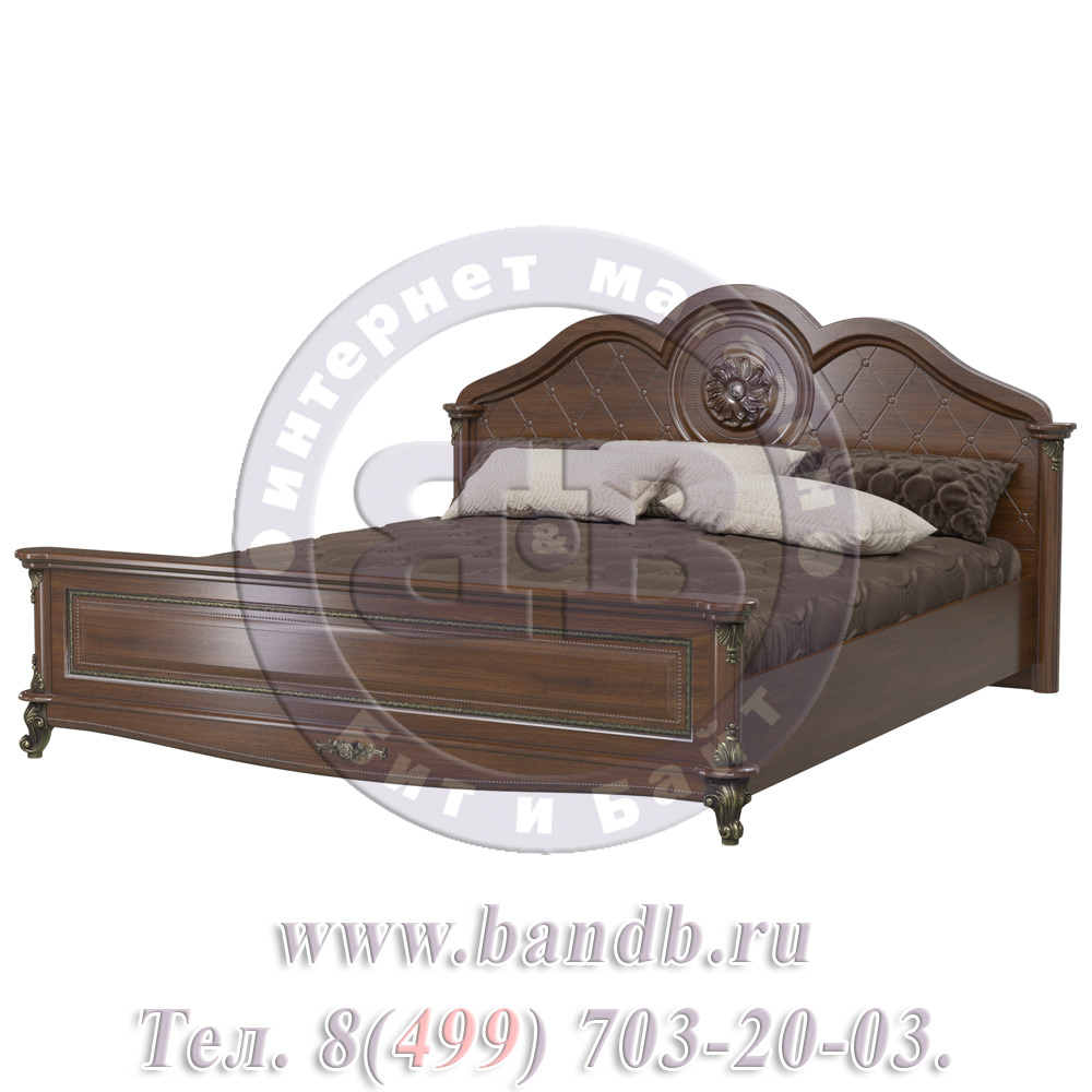 Спальня Да Винчи орех Кровать 1800 с двумя прикроватными тумбочками Картинка № 10