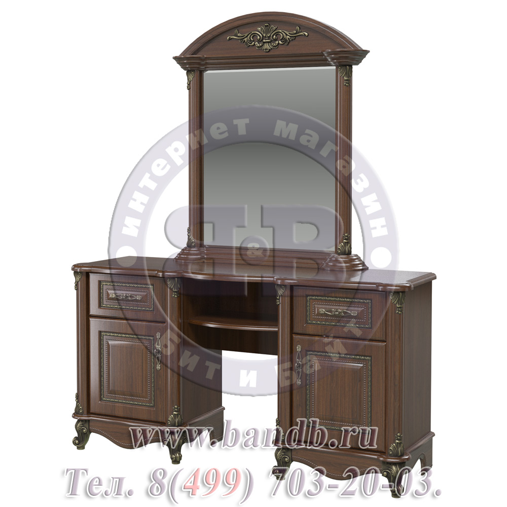 Стол туалетный с зеркалом Да Винчи цвет орех Картинка № 3