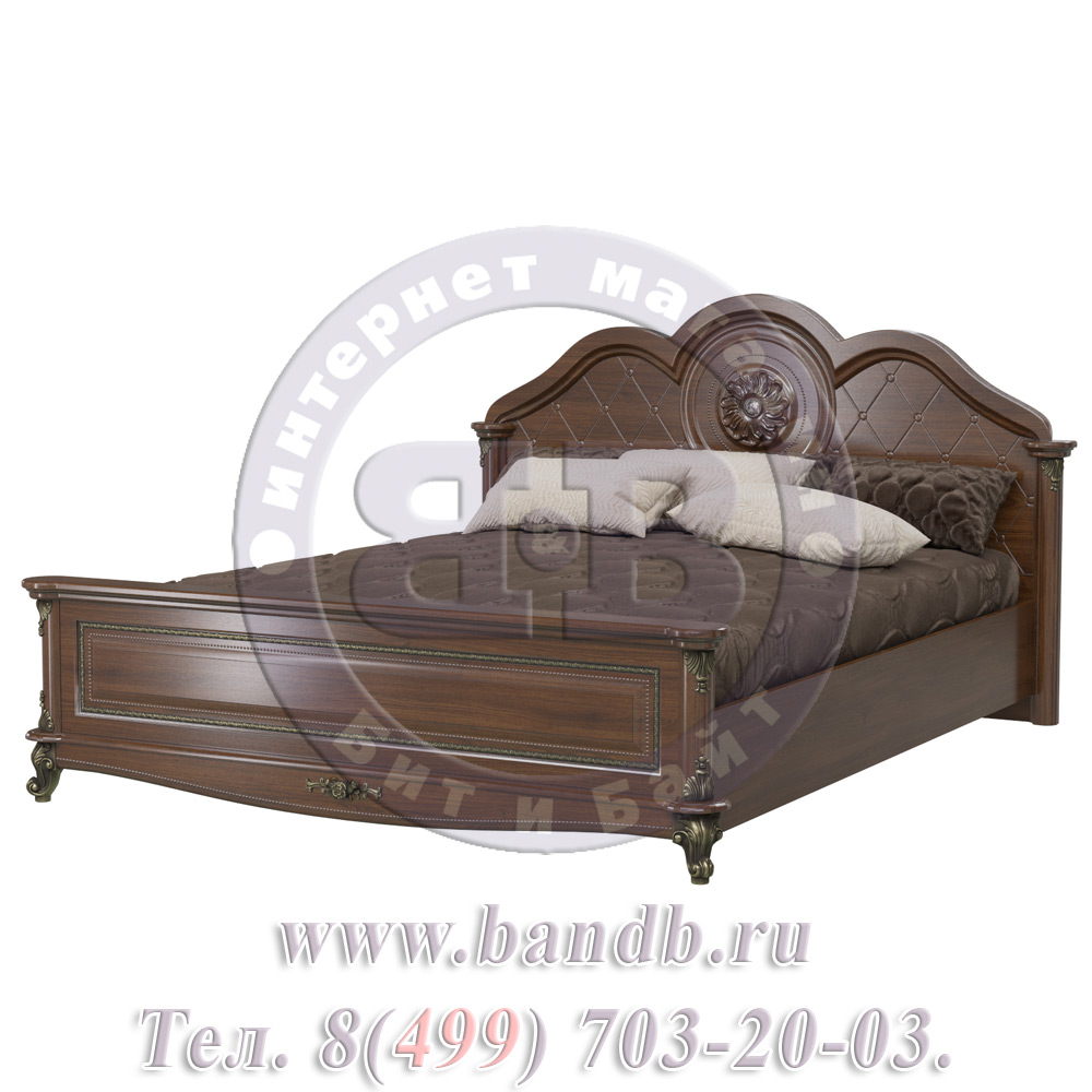 Кровать Да Винчи 1600 с двумя прикроватными тумбочками цвет орех спальное место 1600х2000 мм. Картинка № 10