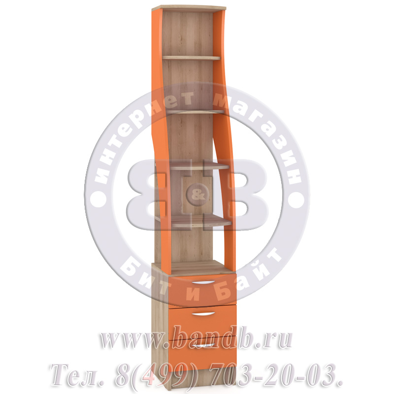 Ника оранжевая 410М Стеллаж с ящиками Картинка № 3