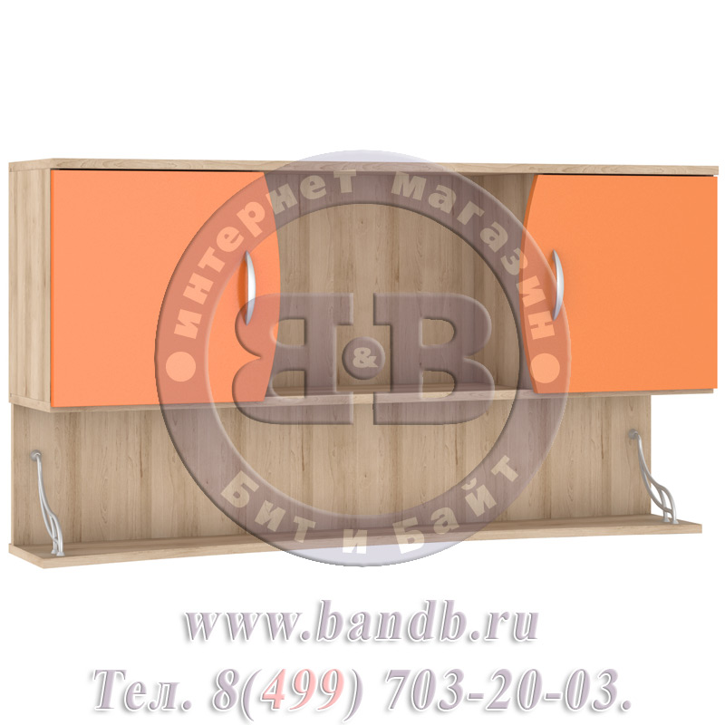 Навесной шкаф Ника цвет бук песочный/оранжевый Картинка № 3