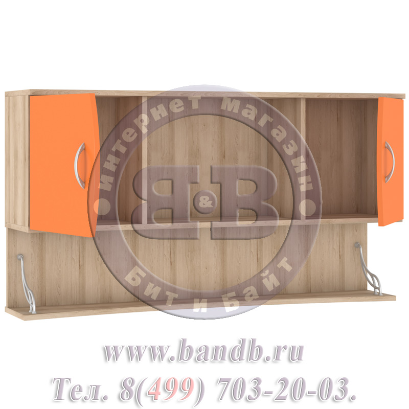 Навесной шкаф Ника цвет бук песочный/оранжевый Картинка № 4