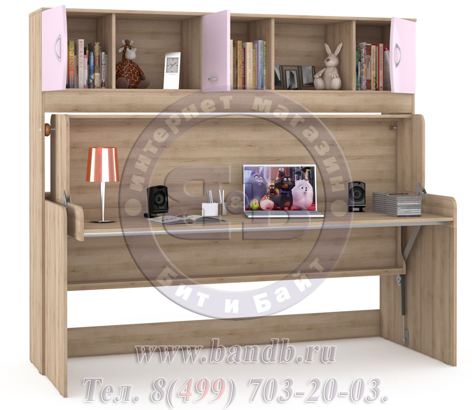 Мебель для детской - трансформер стол-кровать Ника 428Т цвет бук песочный/лаванда Картинка № 3
