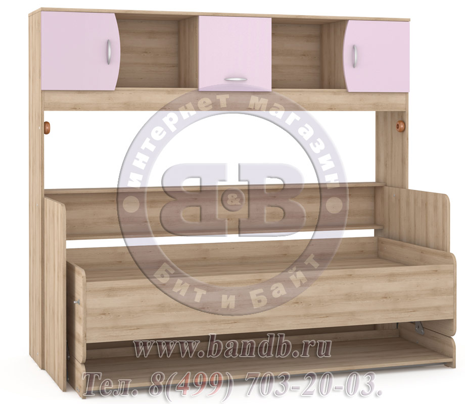 Мебель для детской - трансформер стол-кровать Ника 428Т цвет бук песочный/лаванда Картинка № 4