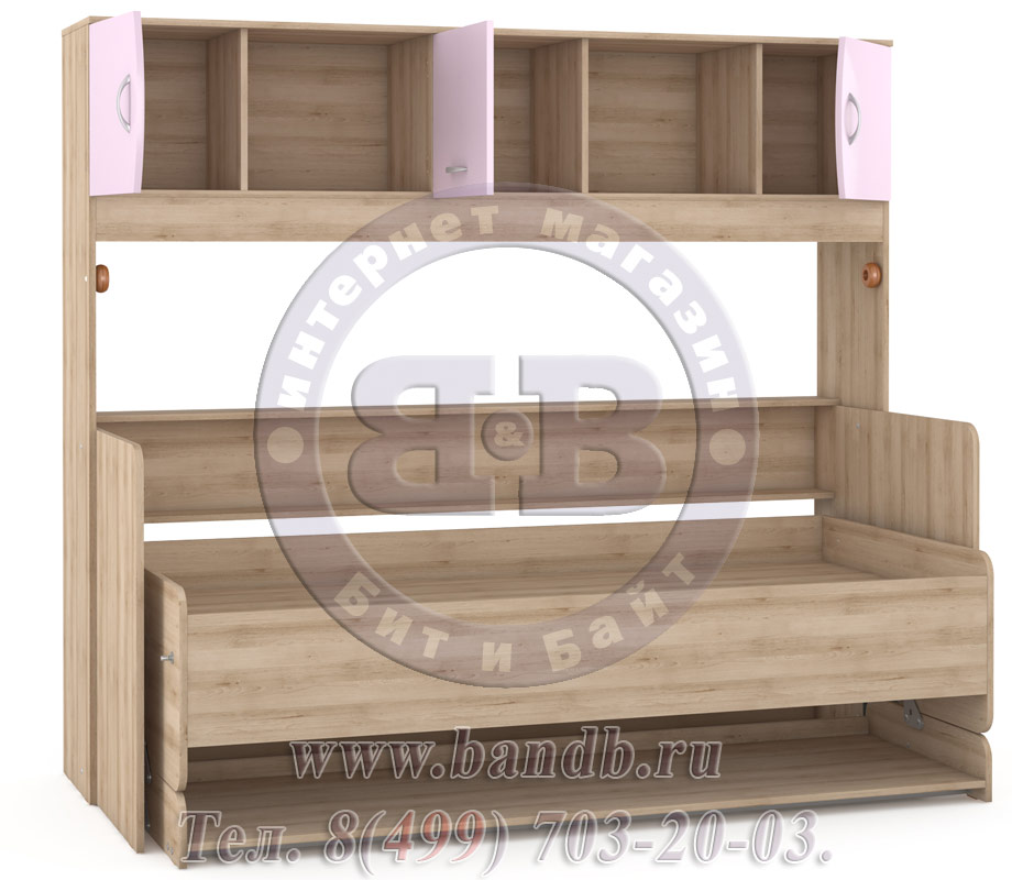 Мебель для детской - трансформер стол-кровать Ника 428Т цвет бук песочный/лаванда Картинка № 5