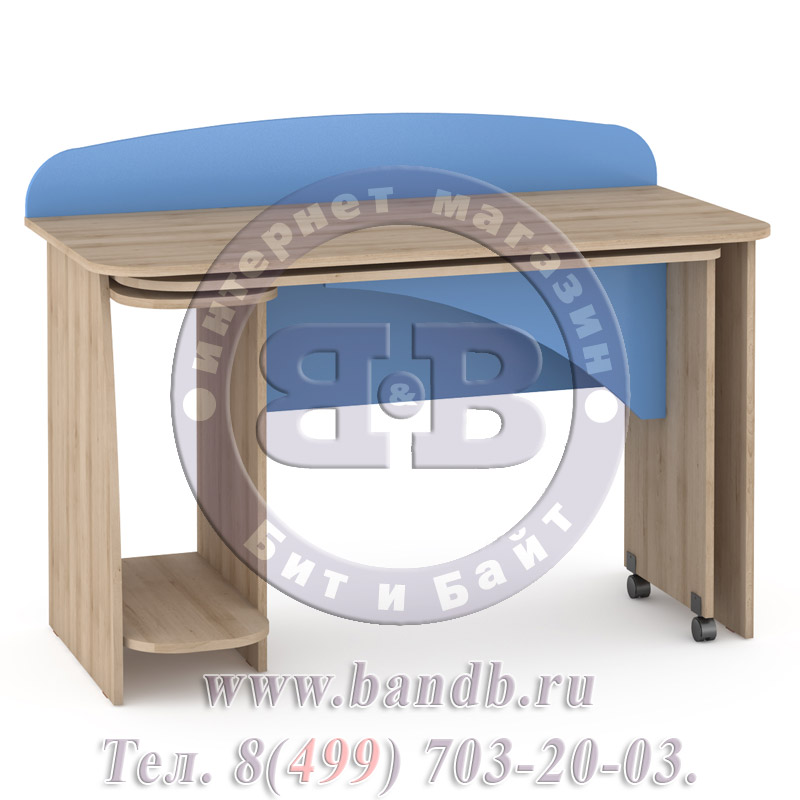 Письменный раздвижной стол Ника 430 цвет бук песочный/капри синий Картинка № 3