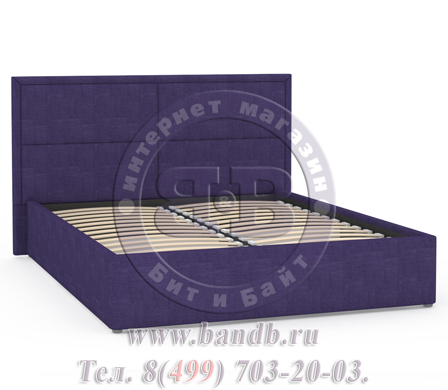 Кровать с подъёмным механизмом интерьерная Прага фиолетовая Картинка № 3