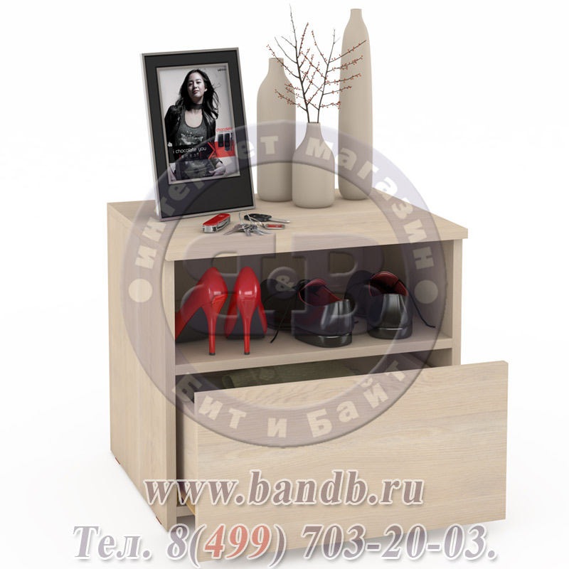 Тумба для обуви Джоли 1 с ящиком цвет дуб паллада Картинка № 2