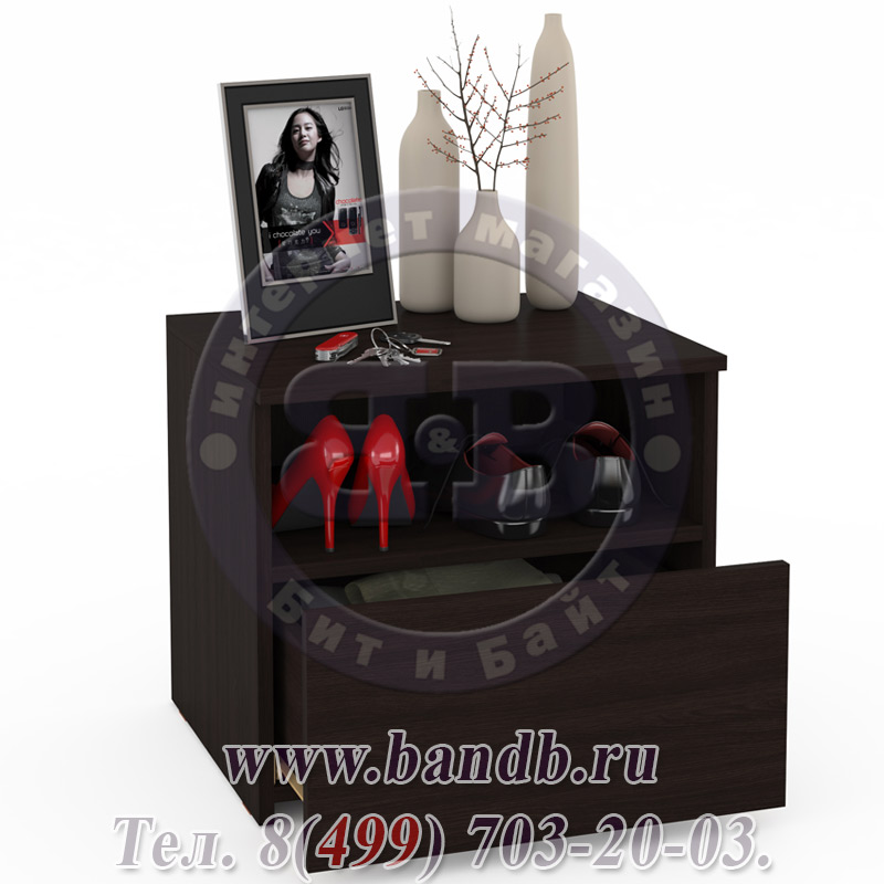 Тумба для обуви Джоли 1 с ящиком цвет венге магия Картинка № 2