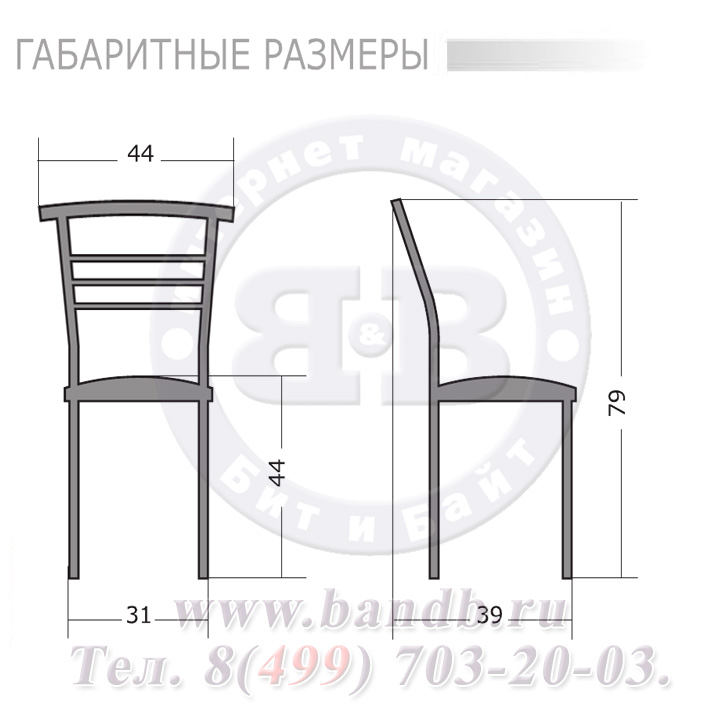 Стильный стул для кафе М-Марко-2 матовый хром ЭКО кожа 56 серебристая Картинка № 3