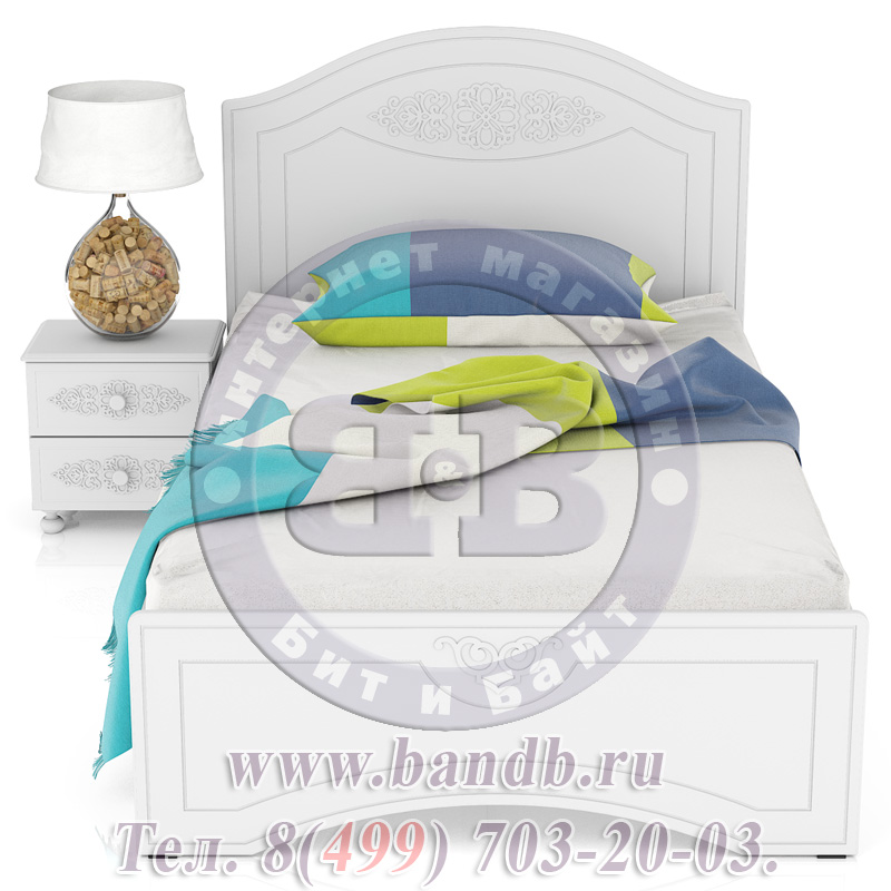 Кровать односпальная Ассоль АС-111-1200 с прикроватной тумбой цвет белый спальное место 1200х2000 мм. Картинка № 5
