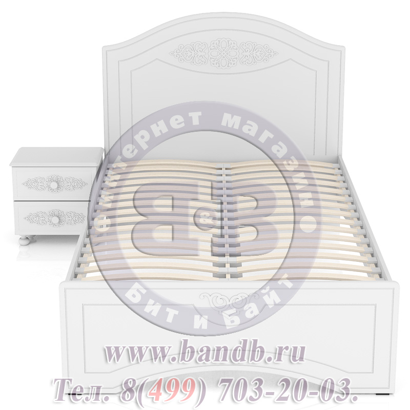 Кровать односпальная Ассоль АС-111-1200 с прикроватной тумбой цвет белый спальное место 1200х2000 мм. Картинка № 7