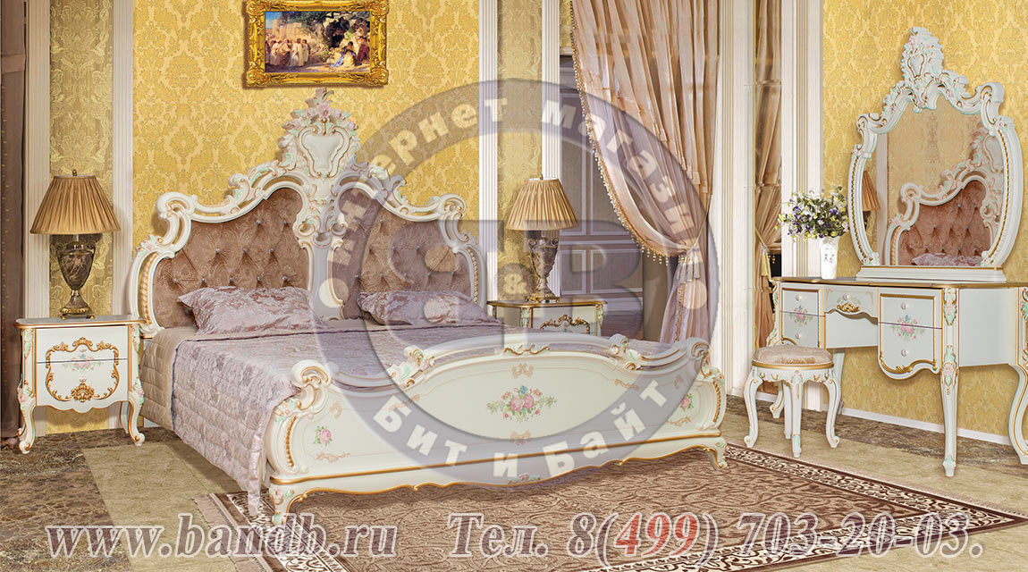 Спальня Шейх слоновая кость СШ-06 Зеркало Картинка № 2