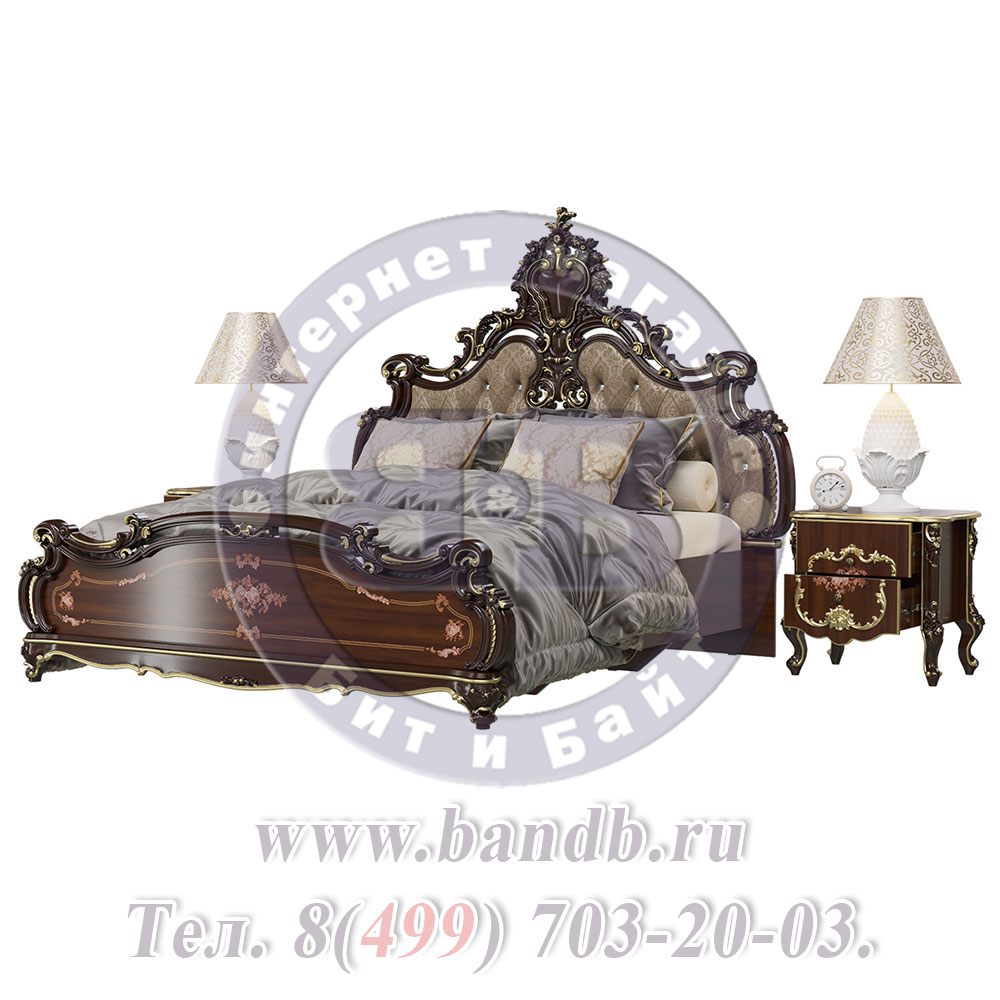 Спальня Шейх орех тайский СШ-03 Кровать 1800 + две тумбы СШ-04 Картинка № 2