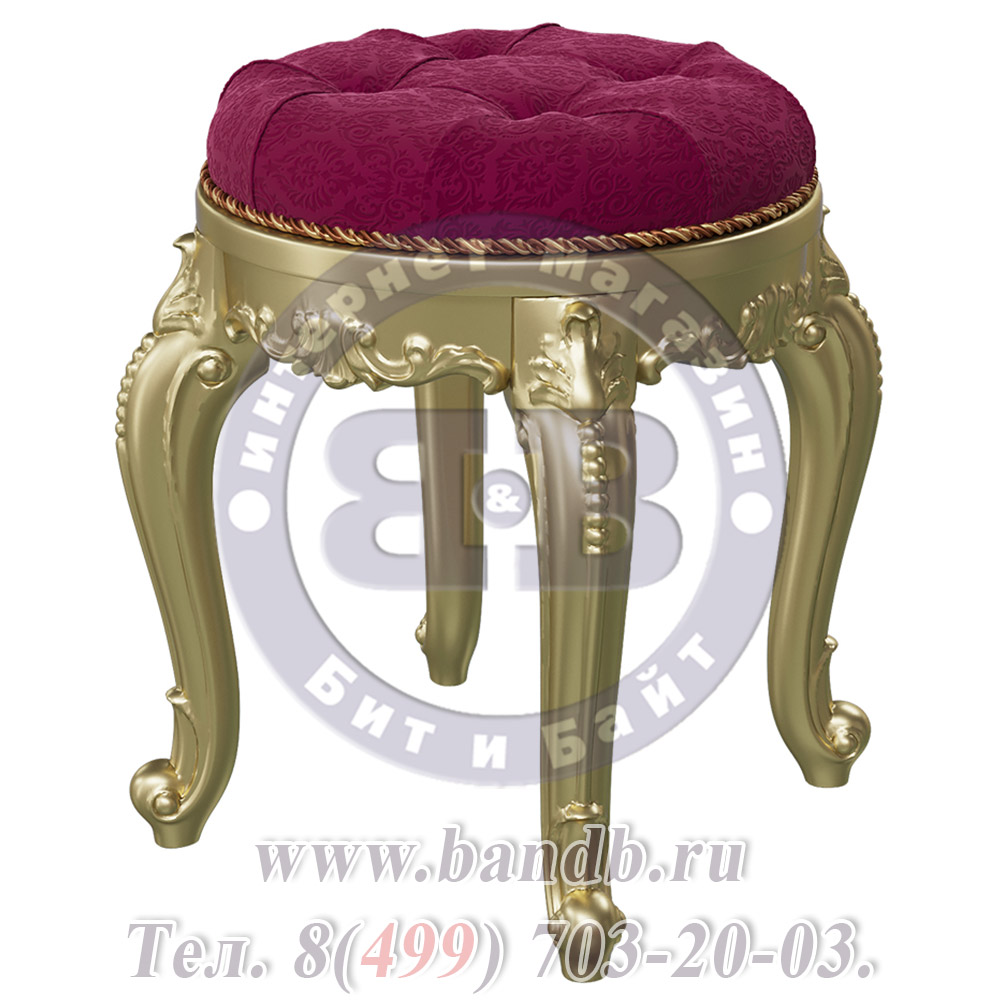 Стол туалетный с пуфиком и зеркалом Шейх цвет слоновая кость/золото Картинка № 7