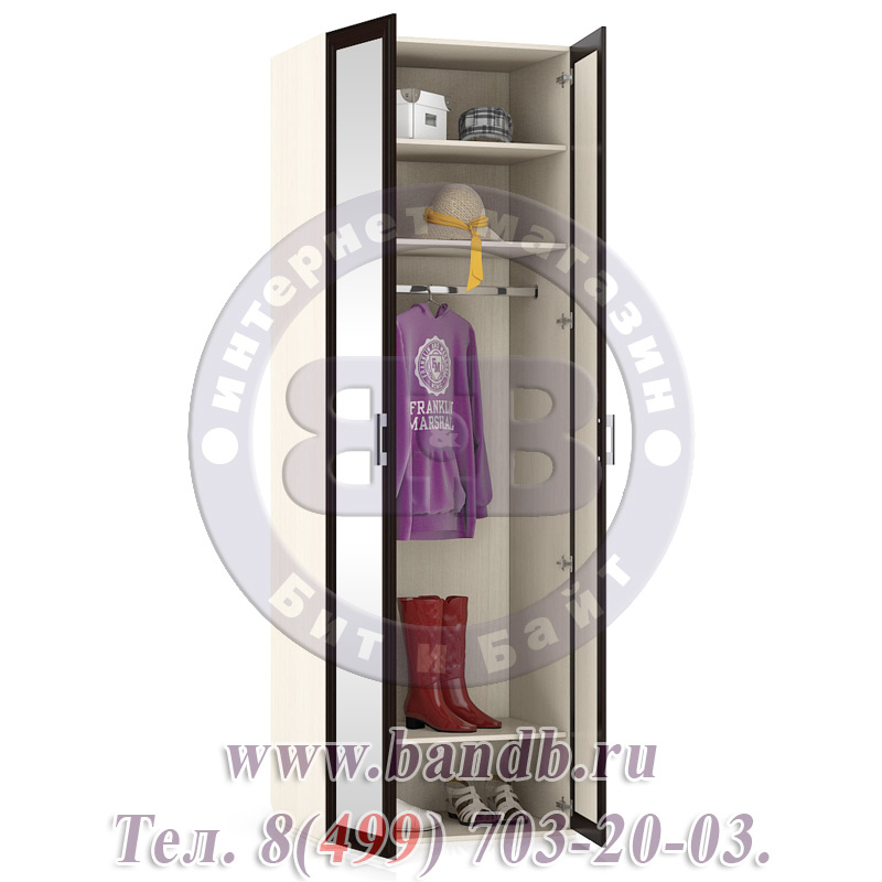 Шкаф для одежды два зеркала Аврора ШК-21З2 цвет дуб/венге Картинка № 2
