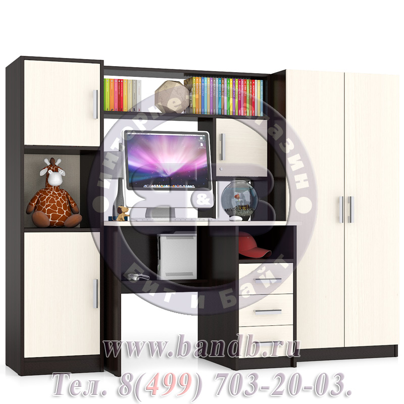 Компьютерный стол с пеналом и шкафом МД-СК-9 цвет дуб/венге Картинка № 5