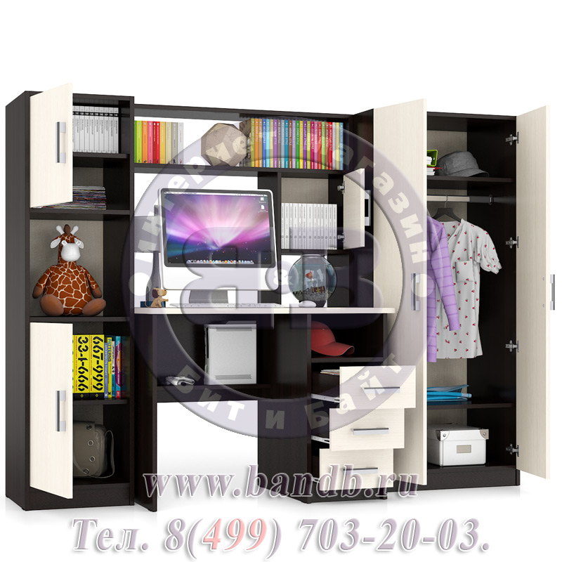Компьютерный стол с пеналом и шкафом МД-СК-9 цвет дуб/венге Картинка № 6