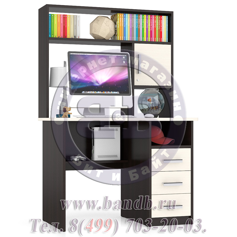 Компьютерный стол с колонкой СК-9 цвет дуб/венге Картинка № 9