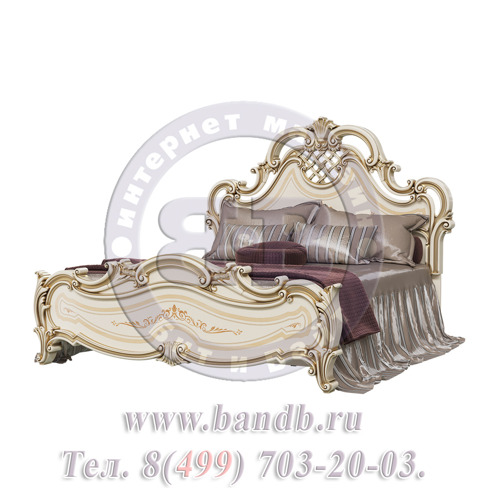Кровать Грация 1600 с двумя прикроватными тумбами цвет слоновая кость Картинка № 9