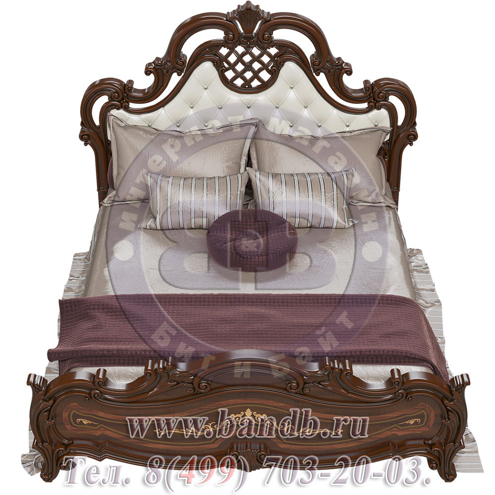 Кровать с мягким изголовьем Грация 1600 цвет орех тайский Картинка № 3