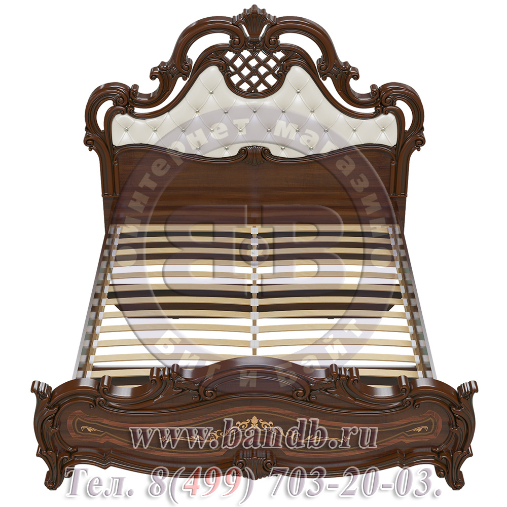 Кровать с мягким изголовьем Грация 1600 цвет орех тайский Картинка № 4