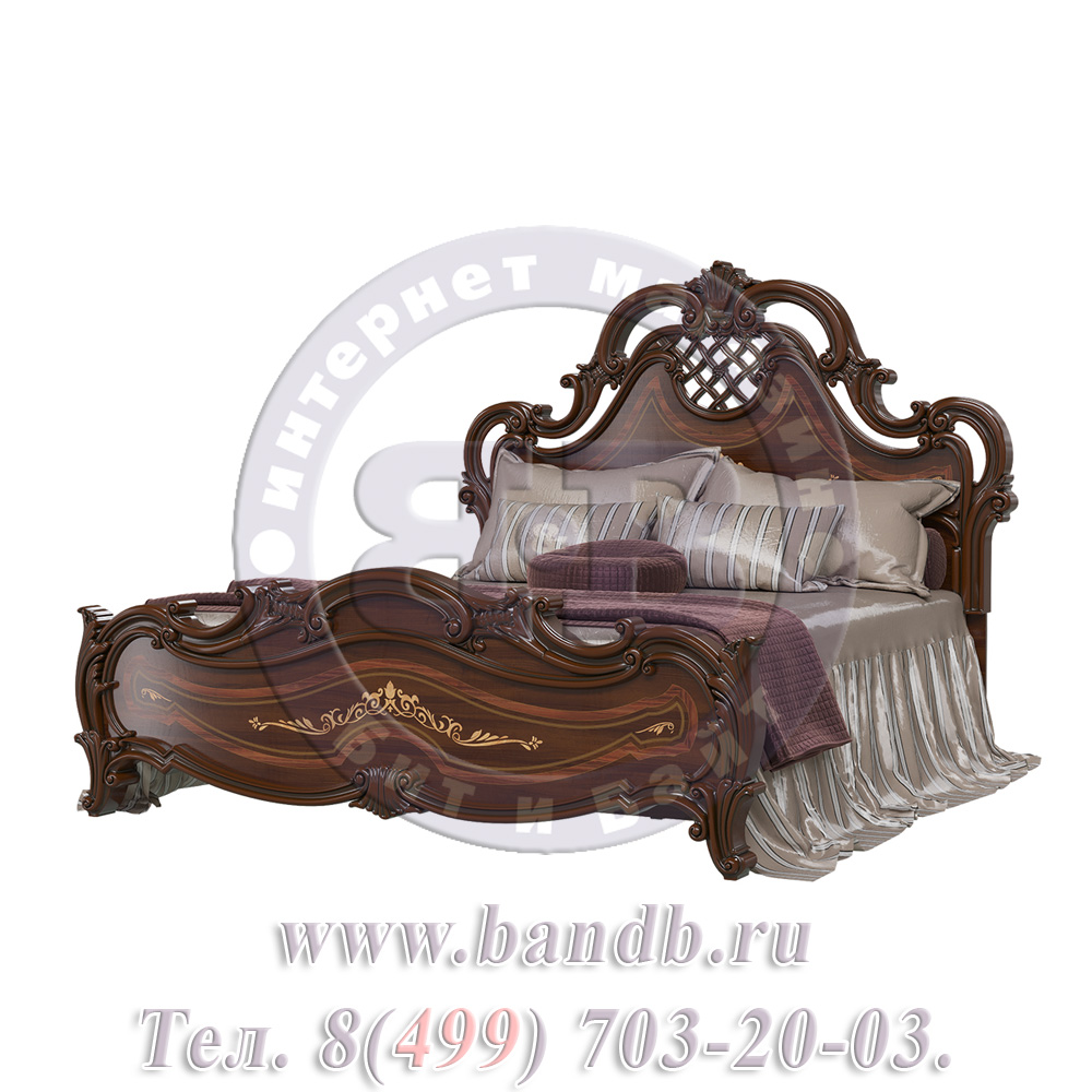Кровать Грация 1600 с двумя прикроватными тумбами цвет орех тайский Картинка № 9