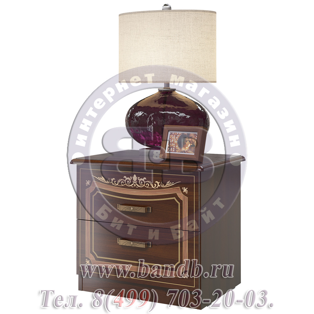 Кровать 1800 Грация с двумя прикроватными тумбами цвет орех тайский Картинка № 10