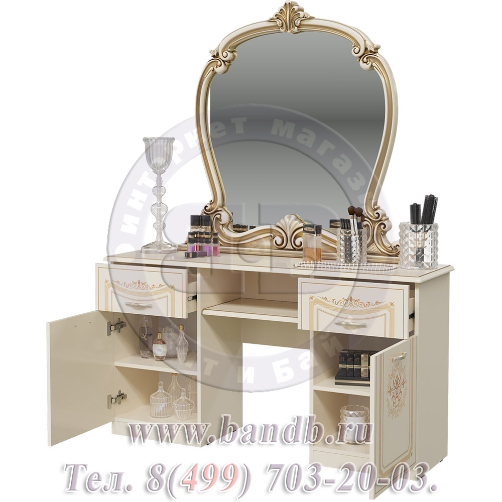 Туалетный столик с зеркалом Грация цвет слоновая кость Картинка № 2
