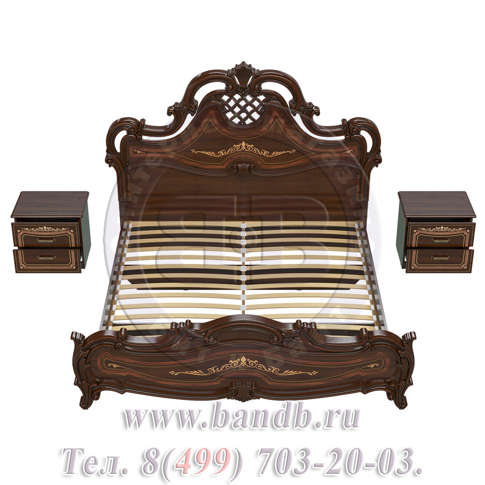 Кровать 1800 Грация с двумя прикроватными тумбами цвет орех тайский Картинка № 8