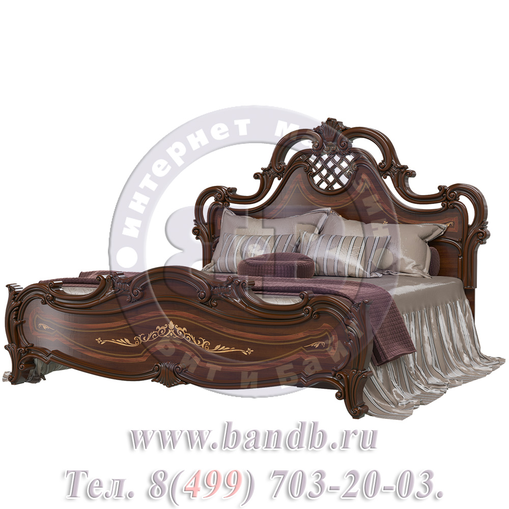 Кровать 1800 Грация с двумя прикроватными тумбами цвет орех тайский Картинка № 9