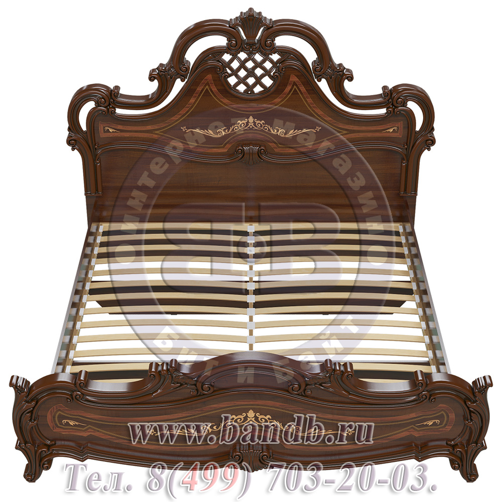 Кровать двуспальная Грация 1800 цвет орех тайский, спинка шёлкография Картинка № 4