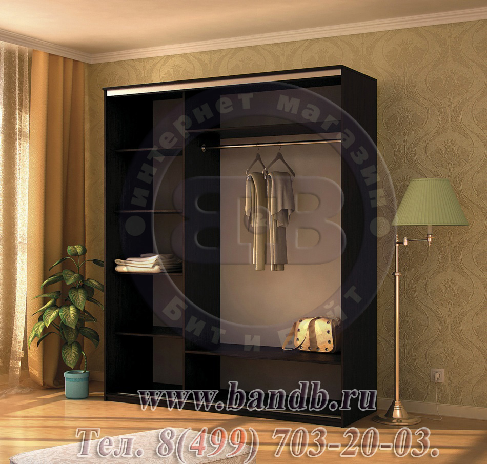 Шкаф-купе Мэри Де-Люкс 1800 3-х дверный, цвет дуб венге/двери № 8 Картинка № 7