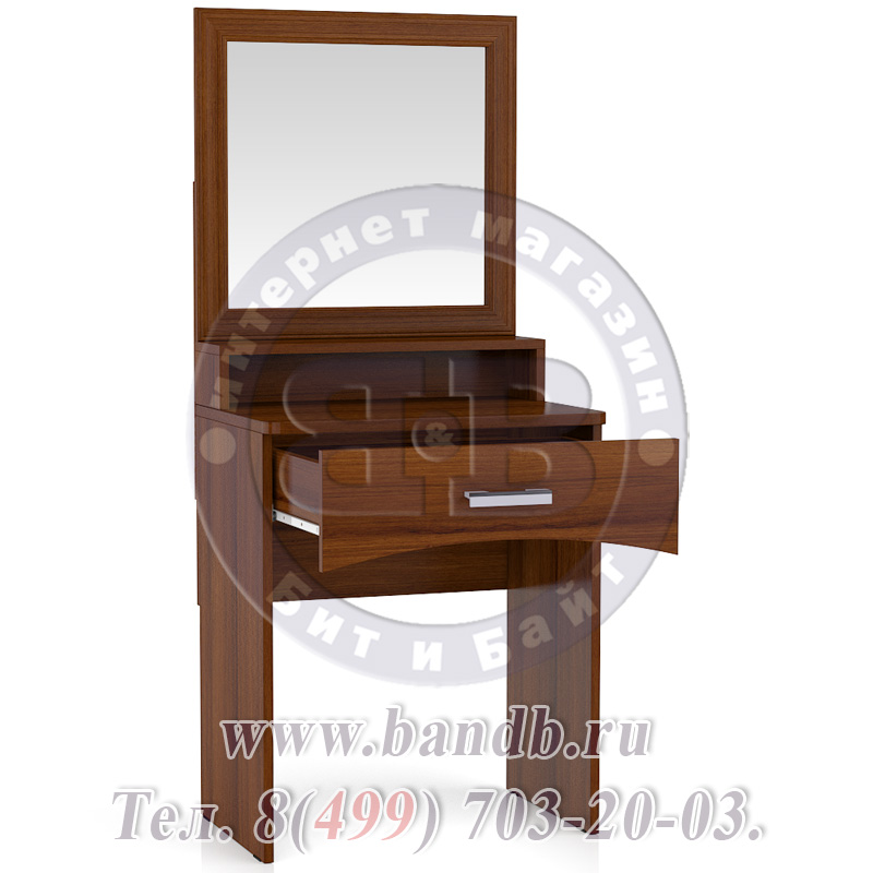 Столик туалетный с зеркалом Белла цвет орех Картинка № 4