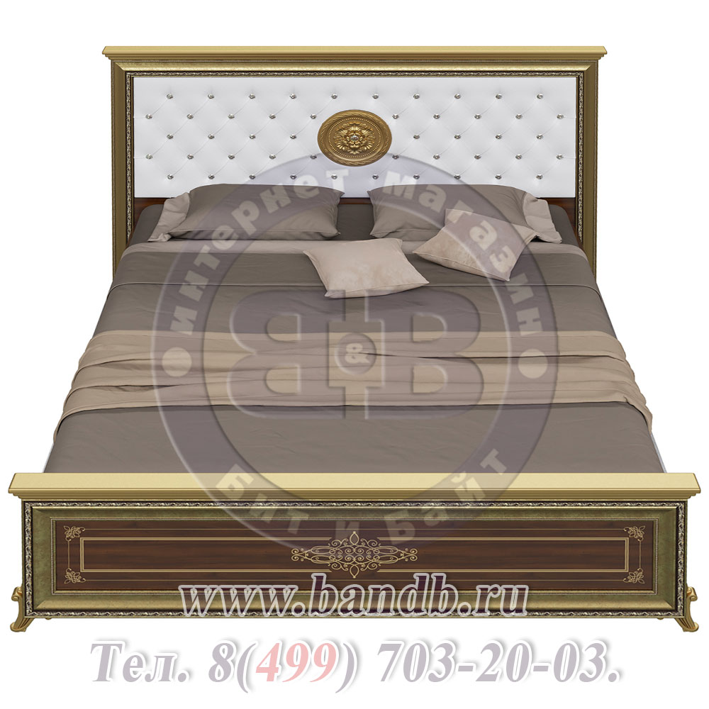 Двуспальная кровать с мягким изголовьем Версаль 1600 цвет орех тайский Картинка № 3