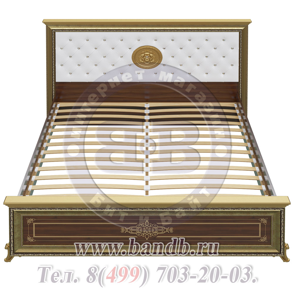 Двуспальная кровать с мягким изголовьем Версаль 1600 цвет орех тайский Картинка № 4