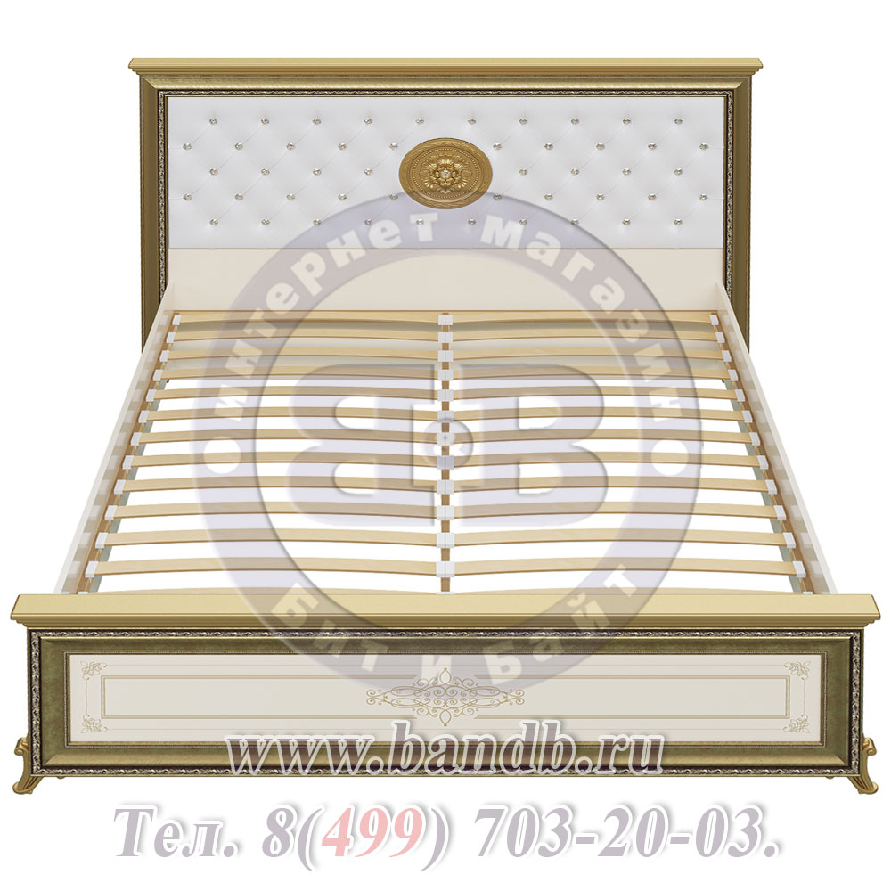 Двуспальная кровать с мягким изголовьем Версаль 1600 цвет слоновая кость Картинка № 4