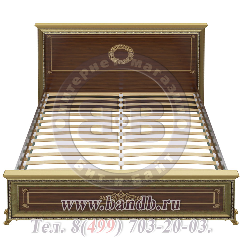 Кровать 1600 Версаль СВ-03Ш цвет орех тайский спальное место 1600х2000 мм. Картинка № 4