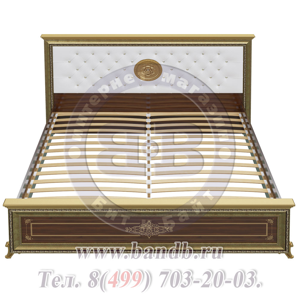 Кровать двуспальная 1800 Версаль мягкое изголовье цвет орех тайский Картинка № 4