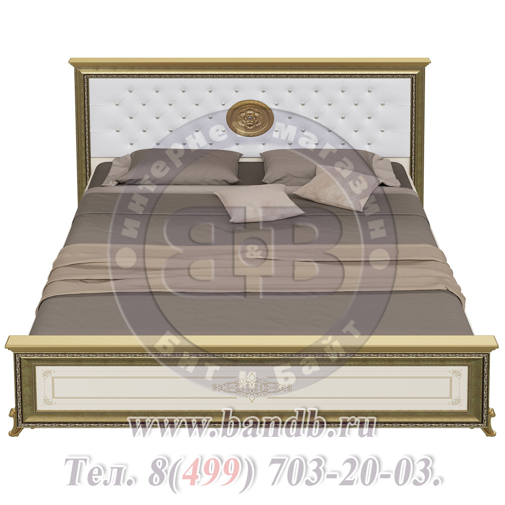 Кровать двуспальная 1800 Версаль мягкое изголовье цвет слоновая кость Картинка № 3