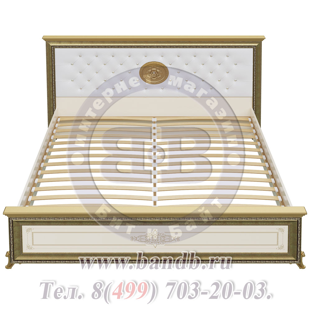Кровать двуспальная 1800 Версаль мягкое изголовье цвет слоновая кость Картинка № 4