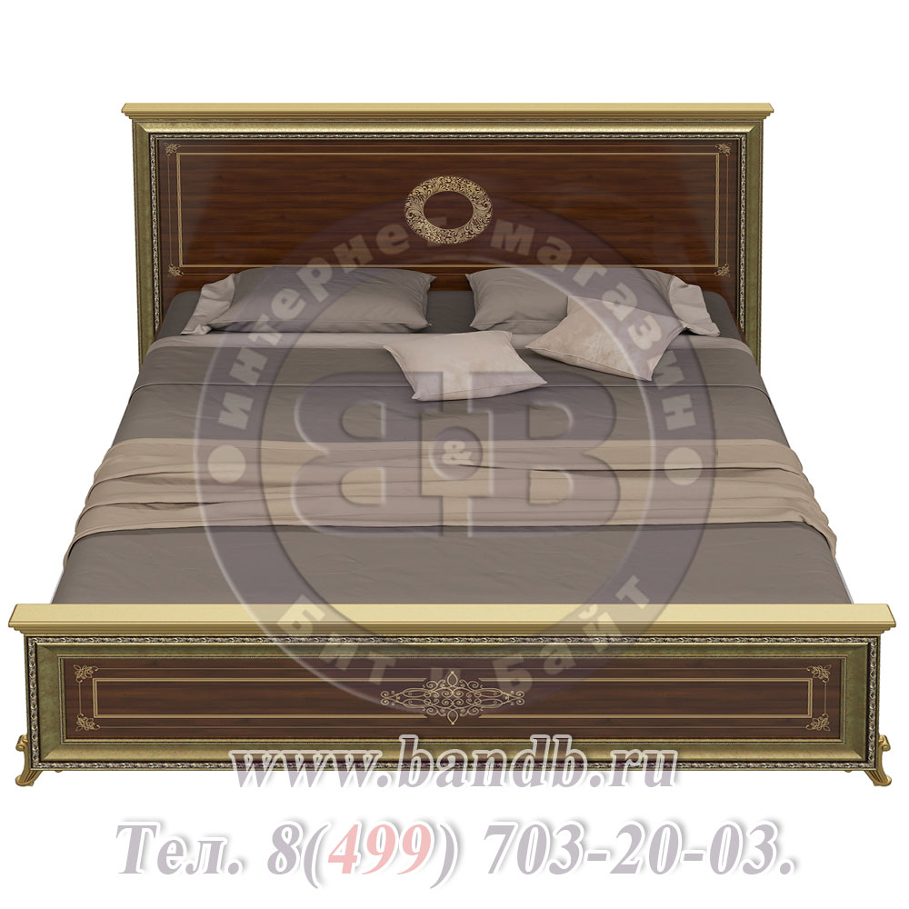 Спальня Версаль орех тайский Кровать 1800 изголовье шелкография Картинка № 3