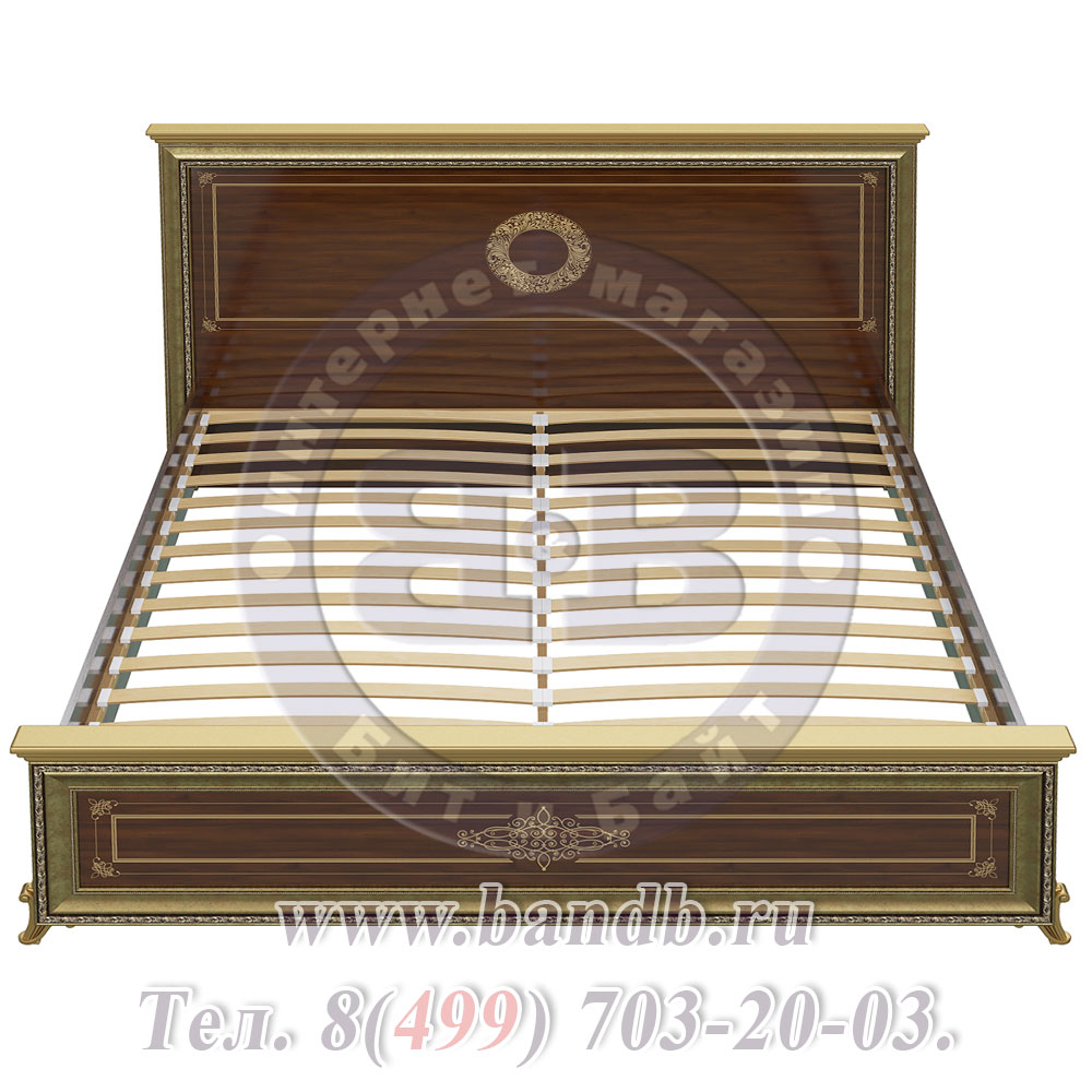 Спальня Версаль орех тайский Кровать 1800 изголовье шелкография Картинка № 4