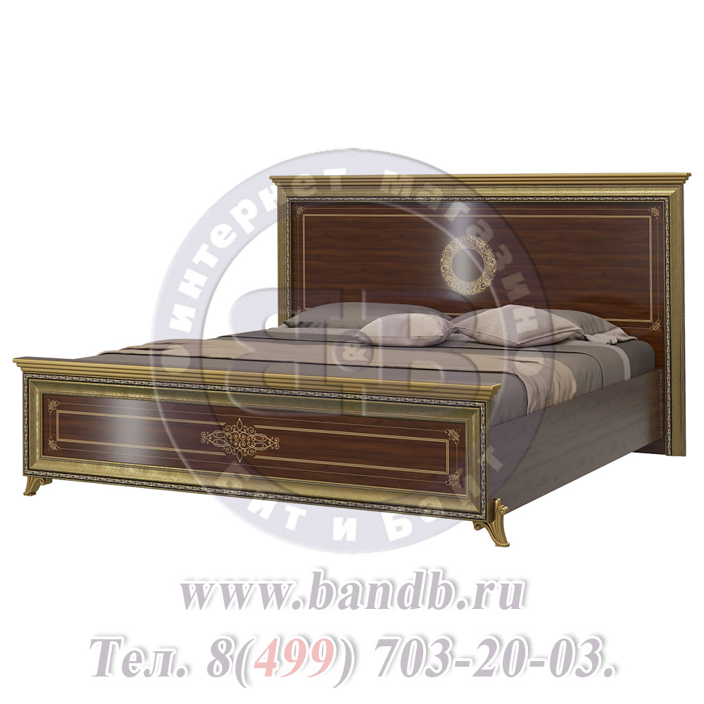Кровать двуспальная 1800 + две тумбы Версаль СВ-04Ш цвет орех тайский Картинка № 10