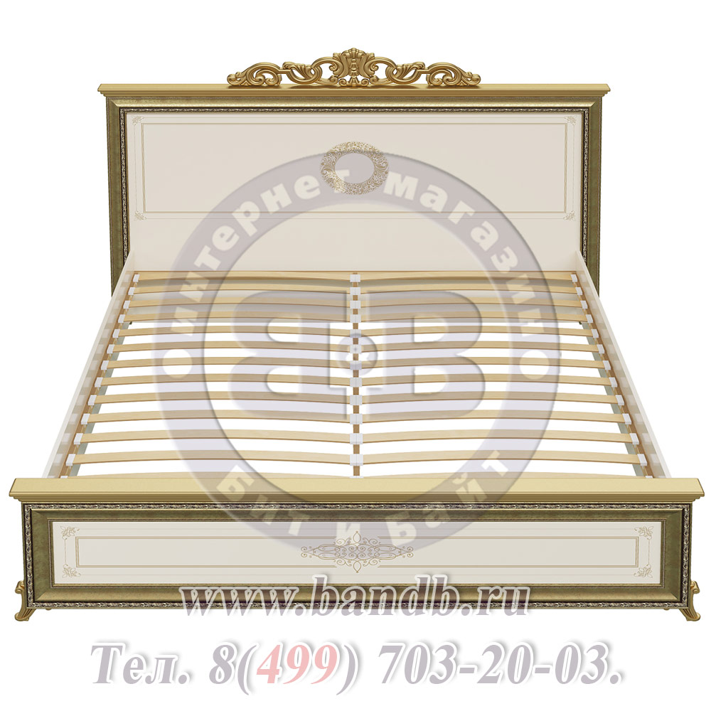 Спальня Версаль слоновая кость Кровать 1800 с короной изголовье шелкография Картинка № 4