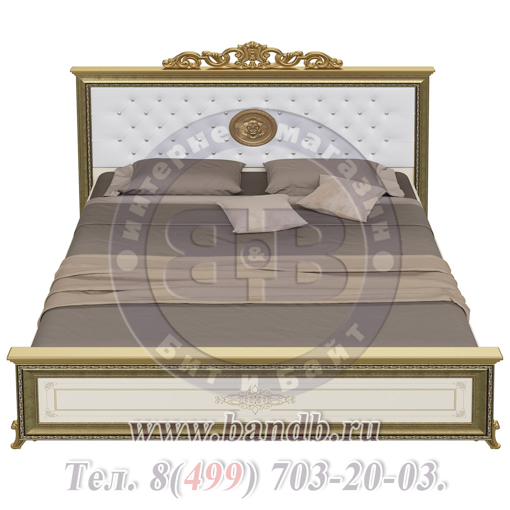 Спальня Версаль слоновая кость Кровать 1800 с короной мягкое изголовье Картинка № 3