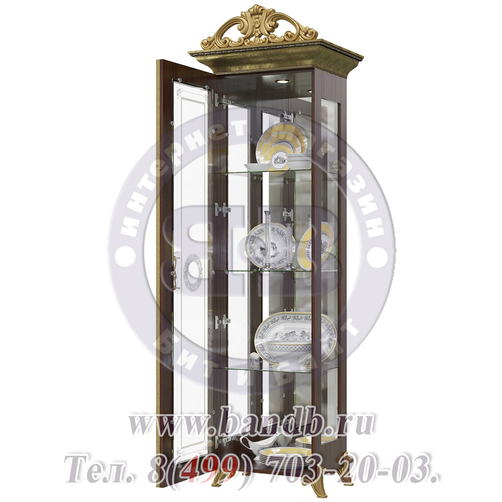 Версаль орех тайский ГВ-01К Шкаф 1-дверный с короной Картинка № 2