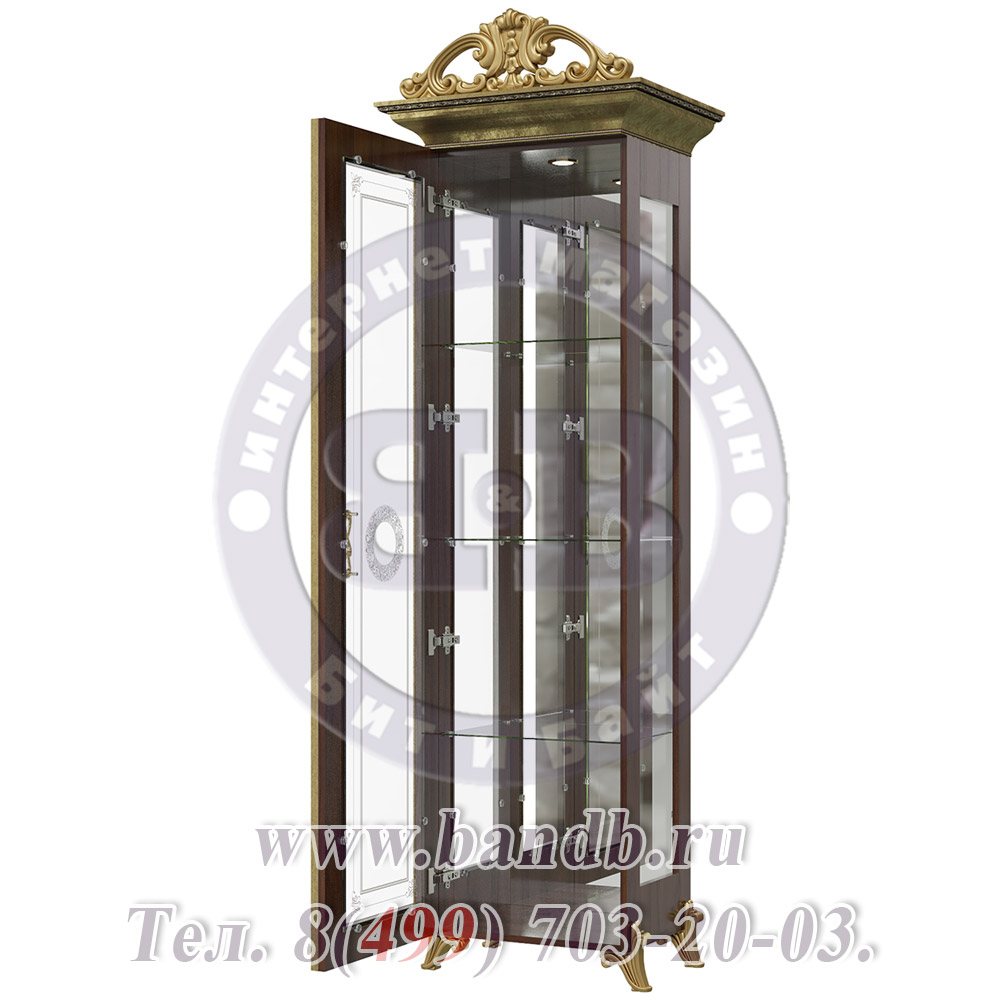 Версаль орех тайский ГВ-01К Шкаф 1-дверный с короной Картинка № 4