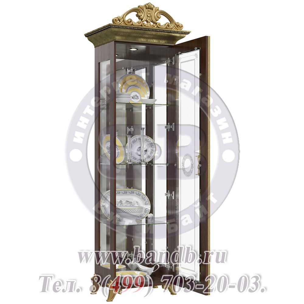 Гостиная Версаль орех тайский Шкаф 1-дверный с короной Картинка № 6
